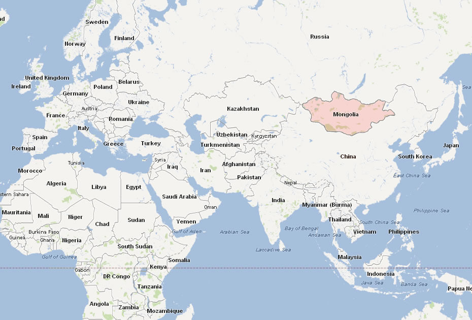 map of mongolia asia world